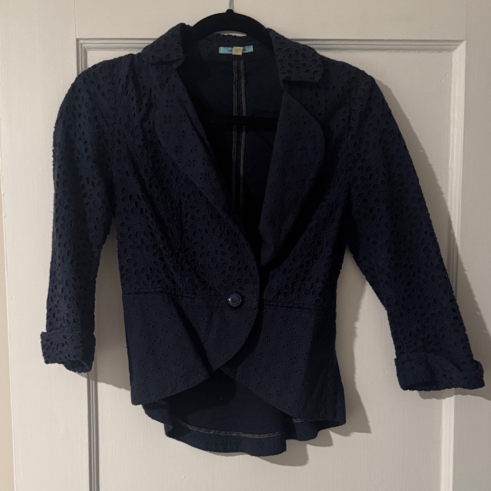 Leifnotes Eyelet Navy Women's Blazer (from Anthropologie)